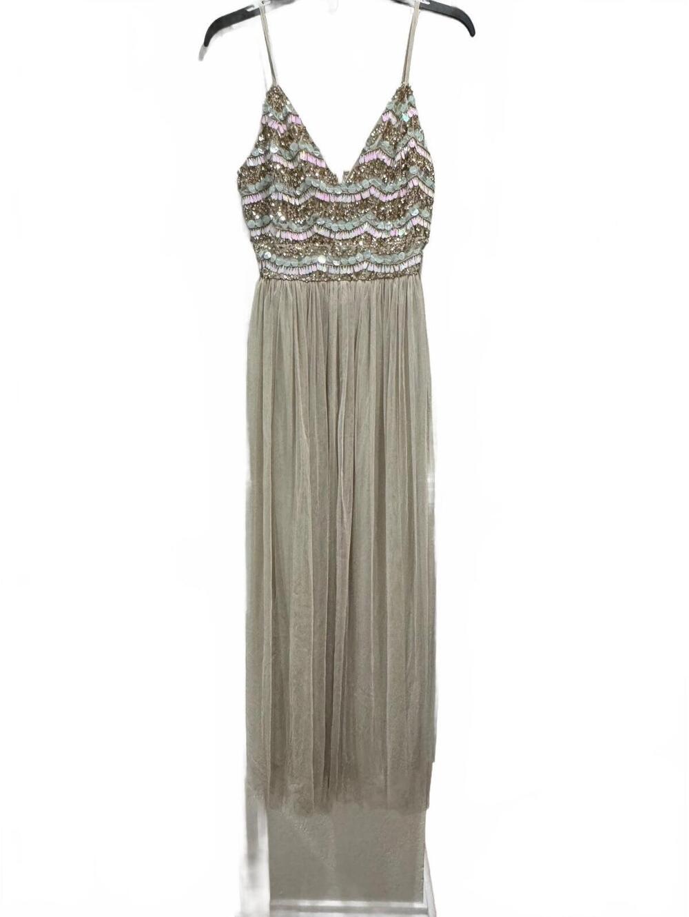Venus Iridescent Sequin Tulle Maxi Dress Fairycore Formal Party Dress Size 8